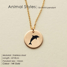 Load image into Gallery viewer, eManco Engrave Peace Dove Pendant Necklace for women Cute Animal Necklace women 316L Stainless Steel Necklace Jewelry