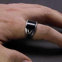 Load image into Gallery viewer, Guaranteed 925 Sterling Silver Rings Retro Vintage Turkish Rings Man Rings With Stone Red Black Onyx Tiger Eye Turkish Jewelry