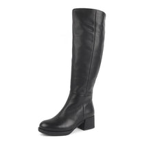 Load image into Gallery viewer, SOPHITINA Quality Cow Leather Boots Soild Knee High Round Toe Zipper Square High Heel Women Shoes Fashion Daily Warm Boots SC524