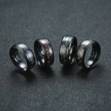 Load image into Gallery viewer, Vnox Carbon Fiber Ring Man Stainless Steel Metal Black Party Jewelry 4 Color