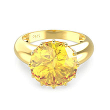 Load image into Gallery viewer, OneRain 100% 925 Sterling Silver Pink Sapphire Gemstone Wedding Engagement Yellow Gold Ring Anniversary Fine Jewelry Wholesale