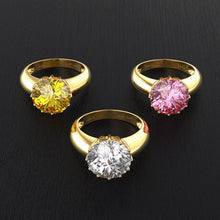 Load image into Gallery viewer, OneRain 100% 925 Sterling Silver Pink Sapphire Gemstone Wedding Engagement Yellow Gold Ring Anniversary Fine Jewelry Wholesale