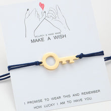 Load image into Gallery viewer, gold key bracelet for Women Men Couple Bracelet Chain Stainless steel key Bracelet charm bracelet red rope bracelet women men