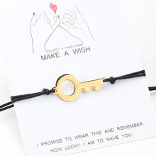 Load image into Gallery viewer, gold key bracelet for Women Men Couple Bracelet Chain Stainless steel key Bracelet charm bracelet red rope bracelet women men