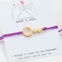 Load image into Gallery viewer, gold key bracelet for Women Men Couple Bracelet Chain Stainless steel key Bracelet charm bracelet red rope bracelet women men