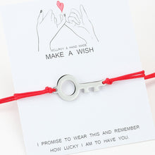 Load image into Gallery viewer, gold key bracelet for Women Men Couple Bracelet Chain Stainless steel key Bracelet charm bracelet red rope bracelet women men