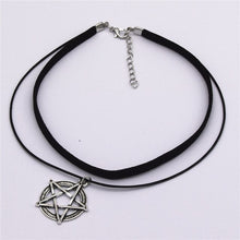 Load image into Gallery viewer, Hot Fashion Black Velvet Leather Retro Triangle Pendant Maxi Statement Multilayer Chokers Necklace Women 2019 Torques Jewelry