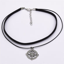 Load image into Gallery viewer, Hot Fashion Black Velvet Leather Retro Triangle Pendant Maxi Statement Multilayer Chokers Necklace Women 2019 Torques Jewelry