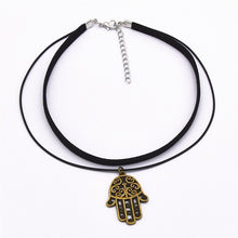 Load image into Gallery viewer, Hot Fashion Black Velvet Leather Retro Triangle Pendant Maxi Statement Multilayer Chokers Necklace Women 2019 Torques Jewelry