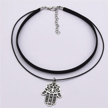 Load image into Gallery viewer, Hot Fashion Black Velvet Leather Retro Triangle Pendant Maxi Statement Multilayer Chokers Necklace Women 2019 Torques Jewelry