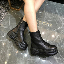Load image into Gallery viewer, 2019 New Women's Boots Autumn Hot Fashion Leather Flat with Thick Bottom Casual Comfort Soft Breathable Lightweight Martin Boots