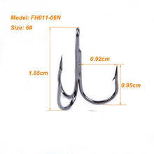 Load image into Gallery viewer, 100pcs Sharp Anchor Hook Size 2#-3/0# Sea Fishing Hooks Treble Hook Triple Hooks For Fishing Anzol De Pesca Catfish