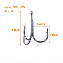 Load image into Gallery viewer, 100pcs Sharp Anchor Hook Size 2#-3/0# Sea Fishing Hooks Treble Hook Triple Hooks For Fishing Anzol De Pesca Catfish