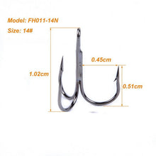 Load image into Gallery viewer, 100pcs Sharp Anchor Hook Size 2#-3/0# Sea Fishing Hooks Treble Hook Triple Hooks For Fishing Anzol De Pesca Catfish