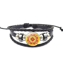 Load image into Gallery viewer, DIEZI Fashion Vintage Sri Yantra Bracelet Men Women Braided Leather Weave Handmade Rope Charm Bracelets & Bangles