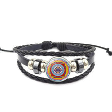 Load image into Gallery viewer, DIEZI Fashion Vintage Sri Yantra Bracelet Men Women Braided Leather Weave Handmade Rope Charm Bracelets & Bangles