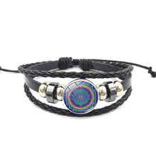 Load image into Gallery viewer, DIEZI Fashion Vintage Sri Yantra Bracelet Men Women Braided Leather Weave Handmade Rope Charm Bracelets & Bangles