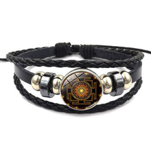 Load image into Gallery viewer, DIEZI Fashion Vintage Sri Yantra Bracelet Men Women Braided Leather Weave Handmade Rope Charm Bracelets & Bangles