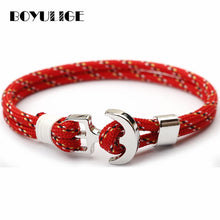 Load image into Gallery viewer, BOYULIGE New Men Bracelet 2018 Couple Anchor Bracelets For Women Sport Hooks Navy Style Multilayer Rope Sailor Gift Hope Femme