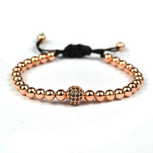 Load image into Gallery viewer, Braided Macrame Bracelet Men Pulseras Mujer Moda 2018 Jewelry Round Beaded Anil Arjandas Bracelets DIY Zirconia Pulsera Armband