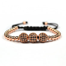 Load image into Gallery viewer, Braided Macrame Bracelet Men Pulseras Mujer Moda 2018 Jewelry Round Beaded Anil Arjandas Bracelets DIY Zirconia Pulsera Armband