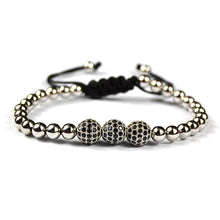 Load image into Gallery viewer, Braided Macrame Bracelet Men Pulseras Mujer Moda 2018 Jewelry Round Beaded Anil Arjandas Bracelets DIY Zirconia Pulsera Armband
