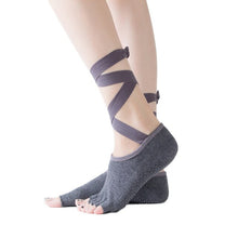 Load image into Gallery viewer, Women's High Quality Bandage Yoga Socks Anti Slip Quick-Dry Pilates Ballet Socks Good Satch Cotton Yoga Socks