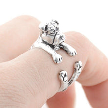 Load image into Gallery viewer, Fei Ye Paws Viking Boho Pit Bull Wrap Dog Ring For Women Floopy Ears Pitbull Staffordshire Bull Animal Rings Men Girls Gifts