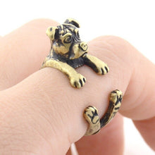 Load image into Gallery viewer, Fei Ye Paws Viking Boho Pit Bull Wrap Dog Ring For Women Floopy Ears Pitbull Staffordshire Bull Animal Rings Men Girls Gifts