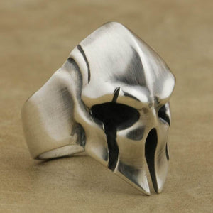 LINSION 925 Sterling Silver Guard Helmet Ring Mens Biker Rock Punk Ring TA08 US Size 7~15