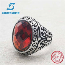 Load image into Gallery viewer, rose gold silver 925 fine jewelry man rings men accessories turquoise gemstone natural onyx agate wholesale TRENDY SILVER TCR845
