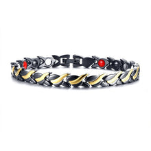 Load image into Gallery viewer, Vinterly Black Magnetic Bracelets for Women Chain Steel Magnetic Bracelet Benefits Germanium Punk Stainless Steel Bracelet Women
