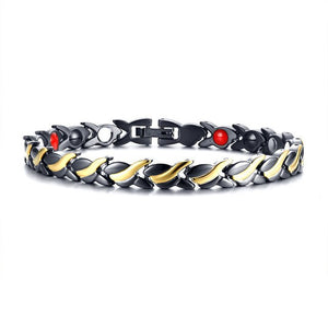 Vinterly Black Magnetic Bracelets for Women Chain Steel Magnetic Bracelet Benefits Germanium Punk Stainless Steel Bracelet Women