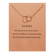 Load image into Gallery viewer, Rinhoo New Gold Color Karma Double Circle Alloy Choker Pendant Short Necklace Women Lady Jewelry Gift
