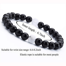 Load image into Gallery viewer, Fashion White Turquoises Beads Bracelet Men Natural Lava Stone Elastic Bracelets for Women Opal Healing Jewelry Pulsera Hombre
