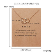 Load image into Gallery viewer, Rinhoo New Gold Color Karma Double Circle Alloy Choker Pendant Short Necklace Women Lady Jewelry Gift
