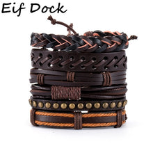 Load image into Gallery viewer, 6pcs/Set Vintage Bracelets Wrap Woven Fashion Handmade Men Bracelets Women Leather Bracelet Men Bangle Wholesale Jewelry Gift
