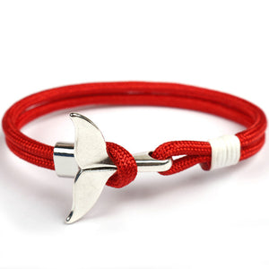 Eif Dock Trend Anchor Bracelet Silver Whale Tail Men Survival Rope Bracelet Men Male Women Jewelry Simple Hook Bracelts 2020