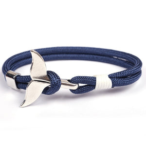 Eif Dock Trend Anchor Bracelet Silver Whale Tail Men Survival Rope Bracelet Men Male Women Jewelry Simple Hook Bracelts 2020