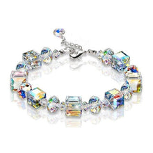 Load image into Gallery viewer, LTF New Fashion Bracelet Shining Aurora Crystal Chain Stretch Bracelet Women Fashion Jewelry Gift Charm Bloom Woman Best Gift
