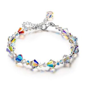 LTF New Fashion Bracelet Shining Aurora Crystal Chain Stretch Bracelet Women Fashion Jewelry Gift Charm Bloom Woman Best Gift