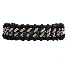 Load image into Gallery viewer, ZORCVENS Unique design Bracelet Mens Gift Black/Brown Leather Knitted Magnetic Clasp Bracelets &amp; Bangles Men Jewelry
