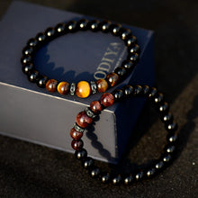 Load image into Gallery viewer, 2019 Classic Charm Tiger Eye Stone Bead Bracelets Men Fashion Women CZ Copper Handmade Strand Bracelets Jewelry Armband
