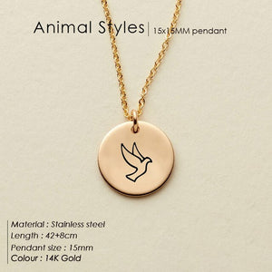 eManco Engrave Peace Dove Pendant Necklace for women Cute Animal Necklace women 316L Stainless Steel Necklace Jewelry