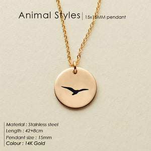 eManco Engrave Peace Dove Pendant Necklace for women Cute Animal Necklace women 316L Stainless Steel Necklace Jewelry