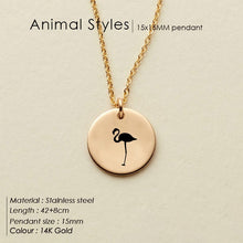 Load image into Gallery viewer, eManco Engrave Peace Dove Pendant Necklace for women Cute Animal Necklace women 316L Stainless Steel Necklace Jewelry
