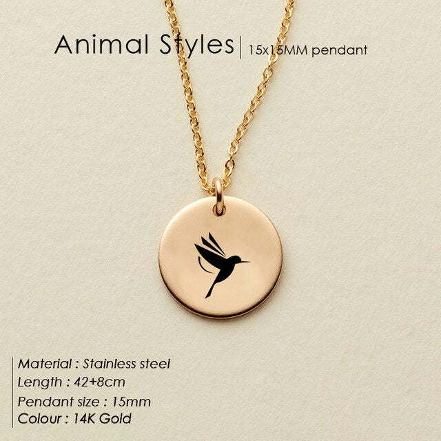 eManco Engrave Peace Dove Pendant Necklace for women Cute Animal Necklace women 316L Stainless Steel Necklace Jewelry