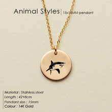 Load image into Gallery viewer, eManco Engrave Peace Dove Pendant Necklace for women Cute Animal Necklace women 316L Stainless Steel Necklace Jewelry
