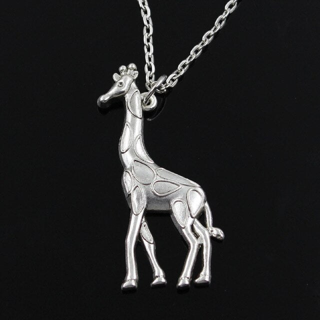 New Fashion Giraffe Deer Pendants Round Cross Chain Short Long Mens Womens Silver Color  Necklace Jewelry Gift