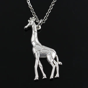 New Fashion Giraffe Deer Pendants Round Cross Chain Short Long Mens Womens Silver Color  Necklace Jewelry Gift